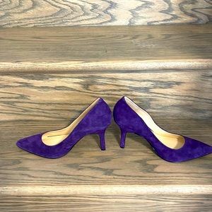 Nine West beautiful brand new suede purple high heels leather upper man made.